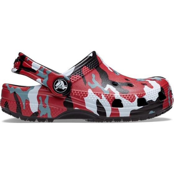 Imagem de Sandália crocs classic camo clog kids black/red