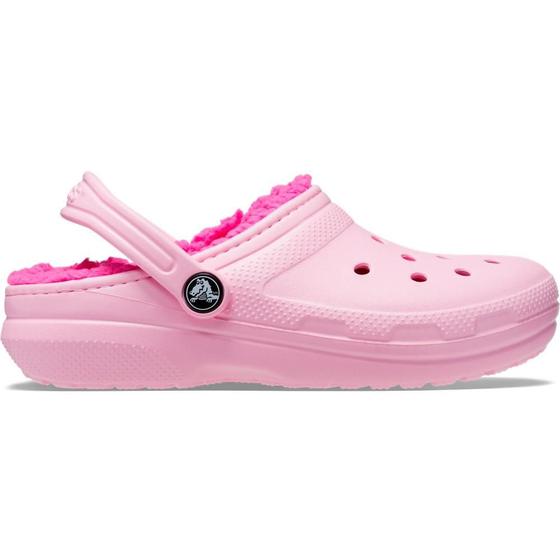 Imagem de Sandália crocs classic lined clog infantil flamingo