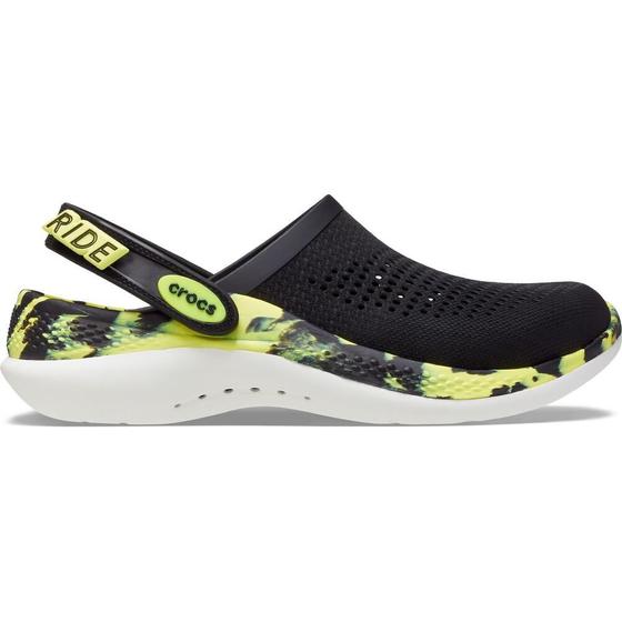 Imagem de Sandália crocs literide 360 clog marbled black/citrus