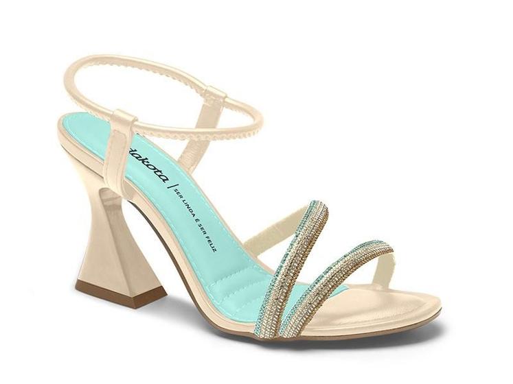 Imagem de Sandalia dakota enfeite turquesa+offwhite y0701