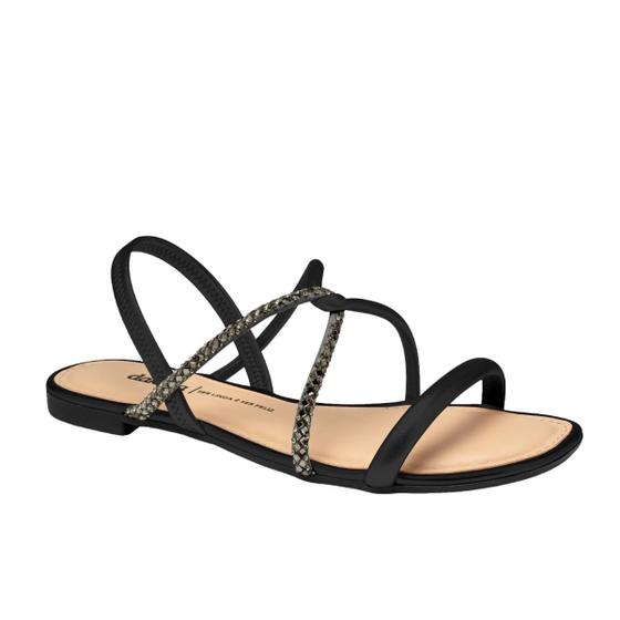 Imagem de Sandalia Dakota Y7453 Rasteira Tiras Baixa Brilho Elastico Casual
