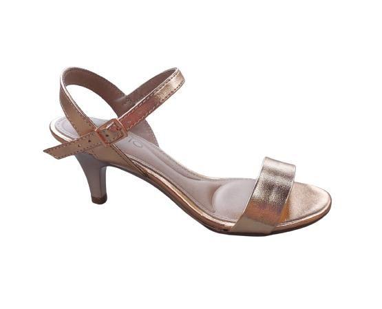 Sandalia de Festa Feminina Social Beira Rio Salto OURO ROSADO