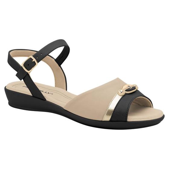 Sandália Feminina Anabela Baixo Joanete Preto Ouro Marfim Piccadilly 500295 Menor preço em Sandália Feminina Anabela Baixo Joanete Preto Ouro Marfim Piccadilly 500295