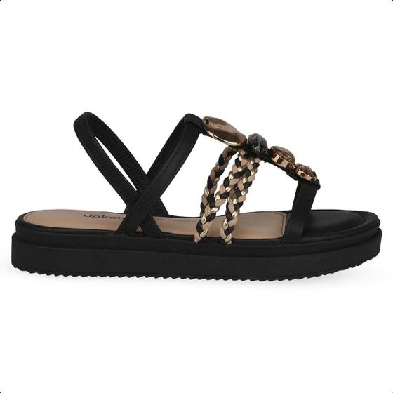 Imagem de Sandalia Feminina Anabela Plataforma Flatform Pedraria DakotaY7635