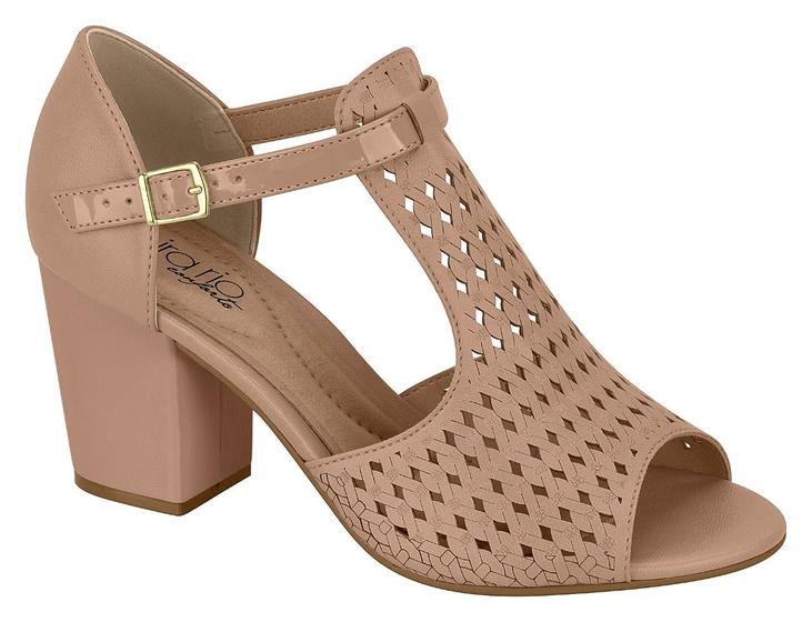 Sandalia Feminina Beira Rio Conforto Salto Médio Grosso Sandália