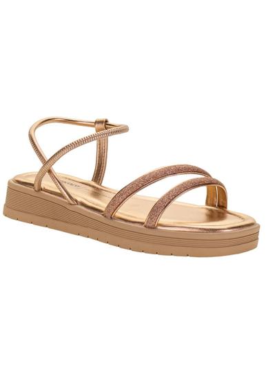 Imagem de Sandália Feminina Dakota Anabela Flatform Brilho Y6962 Rose