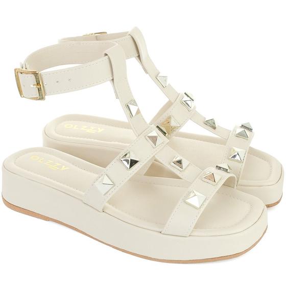 Imagem de Sandália Feminina Flat Slide Flatform Estilo Moda Conforto OLZZY