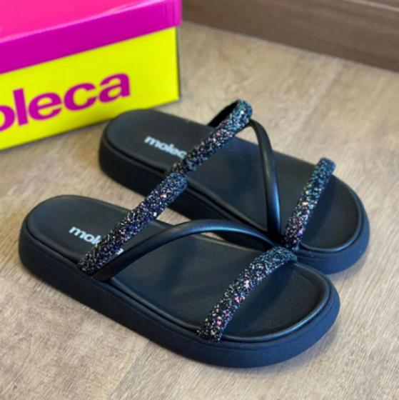 Imagem de Sandália Feminina Flatform Brilhosa Original Moleca 5469.121