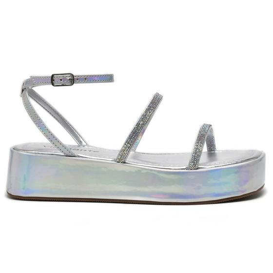 Imagem de Sandália Feminina Flatform Furtacor Prata Via Marte 23-18403-01