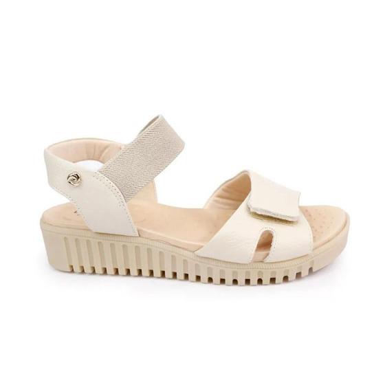 Imagem de Sandália Feminina Lia Line Comfort Papete Couro Bromélia 2345.71813 Off White