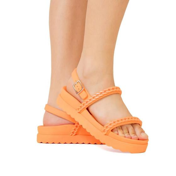 Imagem de Sandália Feminina Papete Flatform Confortável Corrente