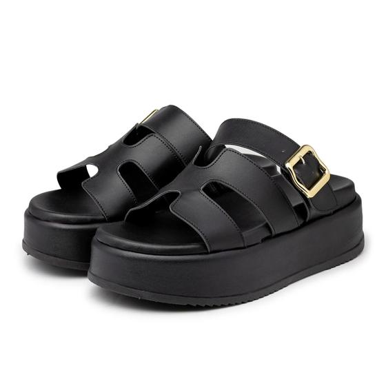 Imagem de Sandália Feminina Papete Flatform H Tira com Fivela 5301