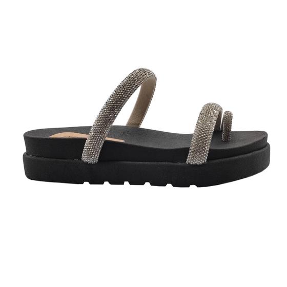 Imagem de Sandália Feminina Papete  Flatform Strass 40105 Preto