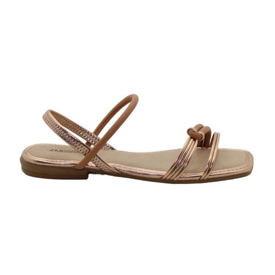 Sandália Feminina Rasteira Metalizada Mississipi Ref:Q9983