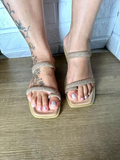 Imagem de Sandália Feminina Rasterinha Papete Flatform Dedo Luxo