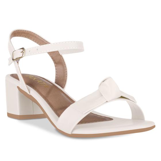 Imagem de Sandalia Feminina Salto Baixo Bloco Grosso Casual Confortavel Moda Fivela Laco No