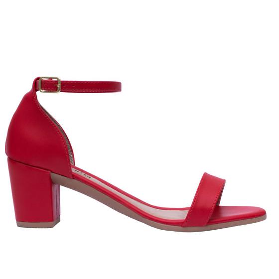 Sandália Feminina Salto Grosso Médio Tratorada Confort