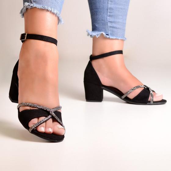 Sandália Feminina Salto Médio Mercado Livre Sapato Salto Grosso