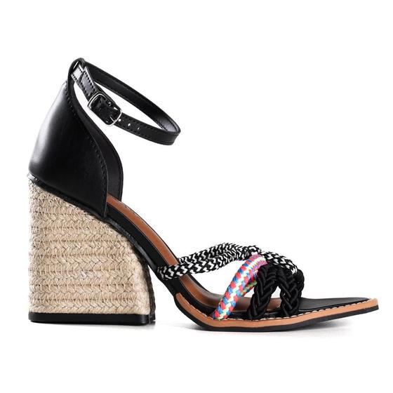 Imagem de Sandália Feminina Tanara Salto Espadrille Preto