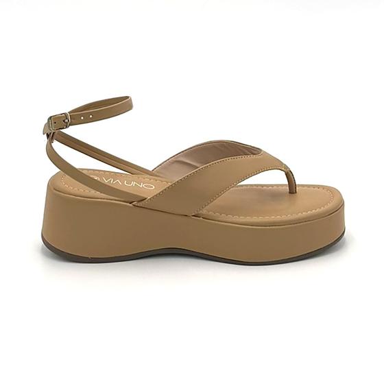 Imagem de Sandalia Feminina Via Uno 849013 Salto Flatform Fivela Confortavel 