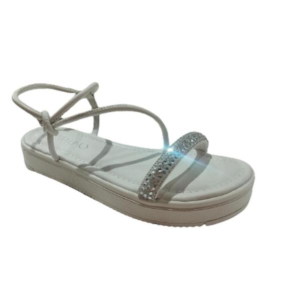 Imagem de Sandalia feminina via uno flatform tiras e strass 837007