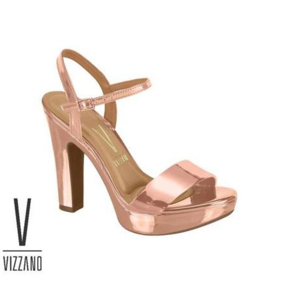 Imagem de Sandália Feminina Vizzano Metal Glamour Ouro Rosado