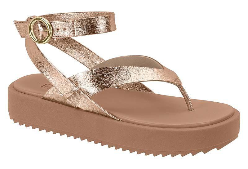 Imagem de Sandália Flatform Feminina Moleca Metalizada Nova 5489105