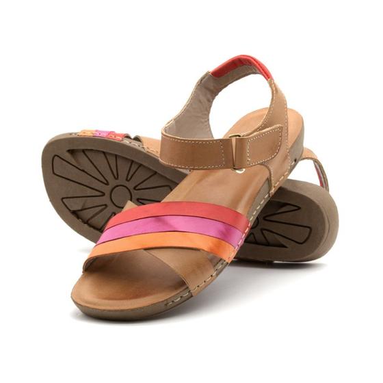 Imagem de Sandália Flatform Goa em Couro Gales Camel - 14276GC