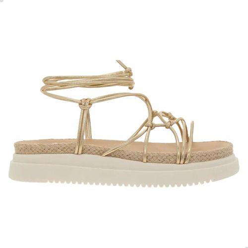 Imagem de Sandália flatform vizzano gladiadora dourada anatomica leve 