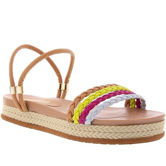 Sandália Gabriela Flatform Tiras Tressê Ráfia Nude Menor preço em Sandália Gabriela Flatform Tiras Tressê Ráfia Nude
