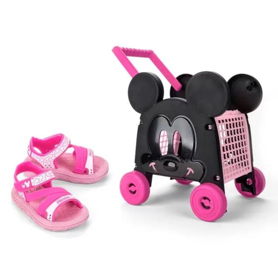 Imagem de Sandália Grendene Meninas Infantil Minnie Disney Baby Car Rosa