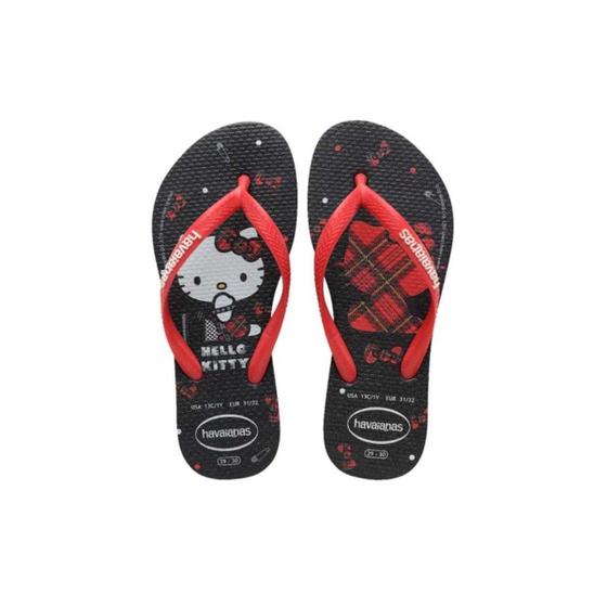 Imagem de Sandália Havaianas Chinelo Kids Slim Hello Kitty Preto