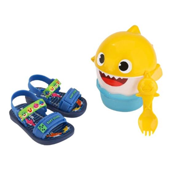 Imagem de Sandalia Infantil Bebê Menino Borracha Baby Shark 22520