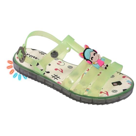 Imagem de Sandália Infantil Feminina Flat Led Luzinha Blogueira Moda