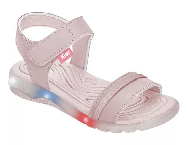 Imagem de Sandalia Infantil Kidy Menina Wave com Led e Ajuste - Rosa