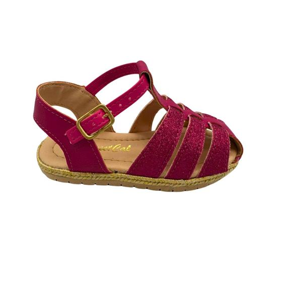 Imagem de Sandália Infantil Menina Rasteira  Casual Confortável Com Brilho Pink LiaMalia