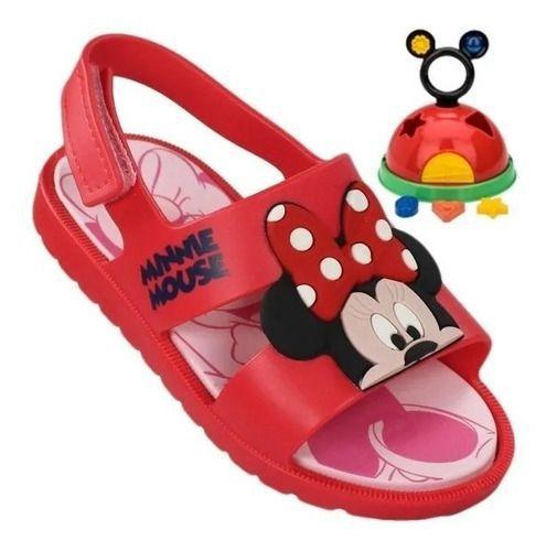 Imagem de Sandália Infantil Meninas Minnie + Brinquedo De Encaixar