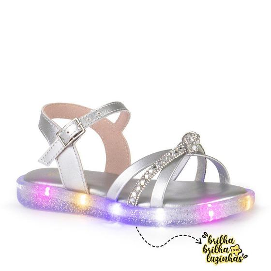 Imagem de Sandália Infantil Mini Sua Cia Feminina Strass Led