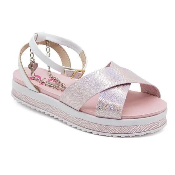 Imagem de Sandália Infantil Molekinha Flatform com Tornozeleira - Rosa