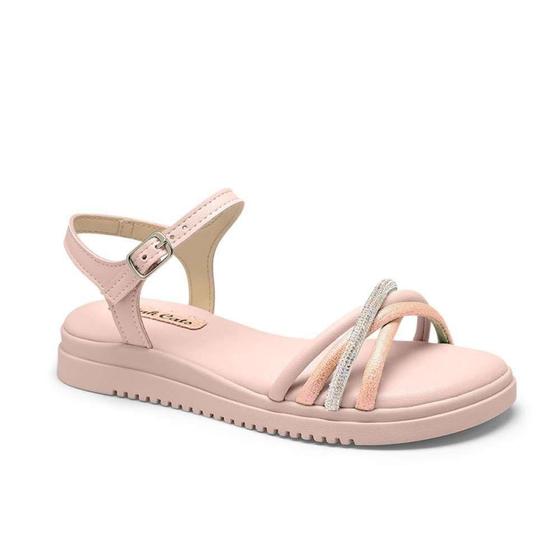 Imagem de Sandalia Infantil Pink Cats Flatform Conforto Cristal