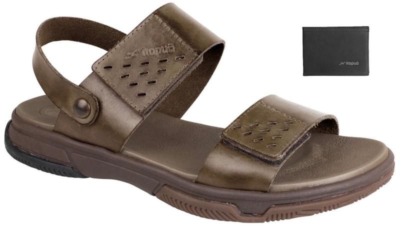 Imagem de Sandália Itapuã 801 Masculina Couro com Carteira