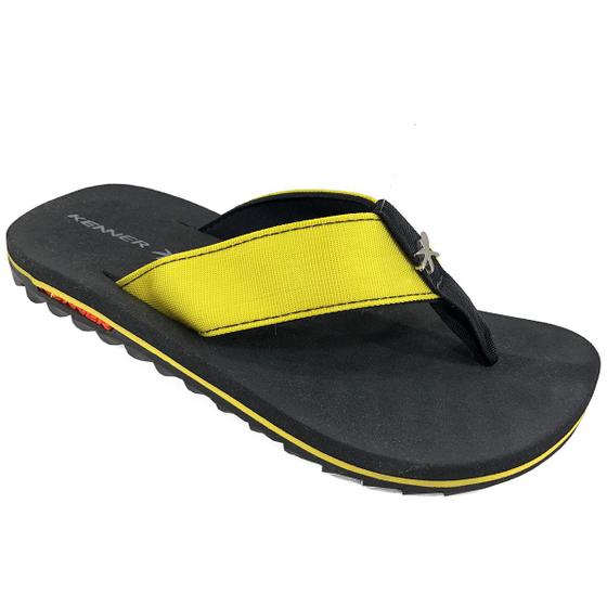 Imagem de Sandália Kenner Kivah Line Colors HKK Masculina - Preto e Amarelo - 39