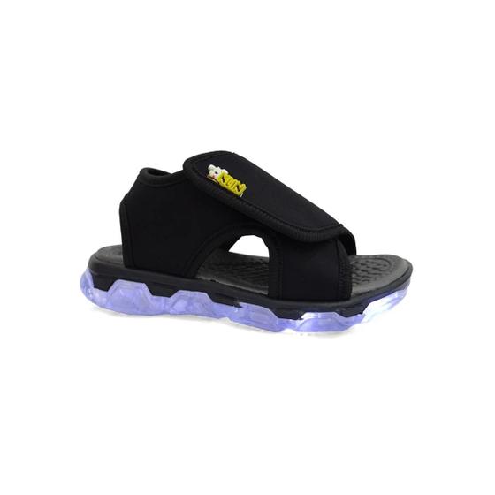 Imagem de Sandalia Klin Papete Led Infantil Light 132062 Preto/Amarelo