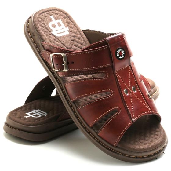 Sandália Masculina Anti Stress Ortopédico Chinelo Couro 1001 Menor preço em Sandália Masculina Anti Stress Ortopédico Chinelo Couro 1001