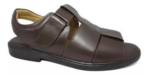 Couro Sandalia Diabetico Masculino Sandália Masculina Ortopédica