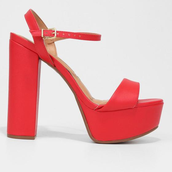 Pata Salto Grosso Meia Pata Vizzano Vermelho Sandália Meia Pata