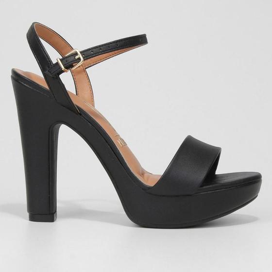 Sandália Preta Salto Meia Pata Vizzano Sandalia Feminina Vizzano