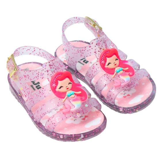 Imagem de Sandália menina papete sereia boneca infantil juju shoes