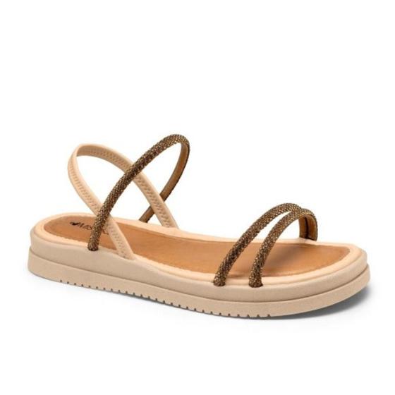 Imagem de Sandália Mississipi Flatform Com Enfeite - Bege/Bronze