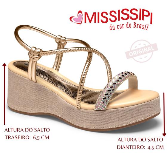 Imagem de Sandalia Mississipi Original Plataforma Flatform Anabela Strass